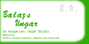 balazs ungar business card